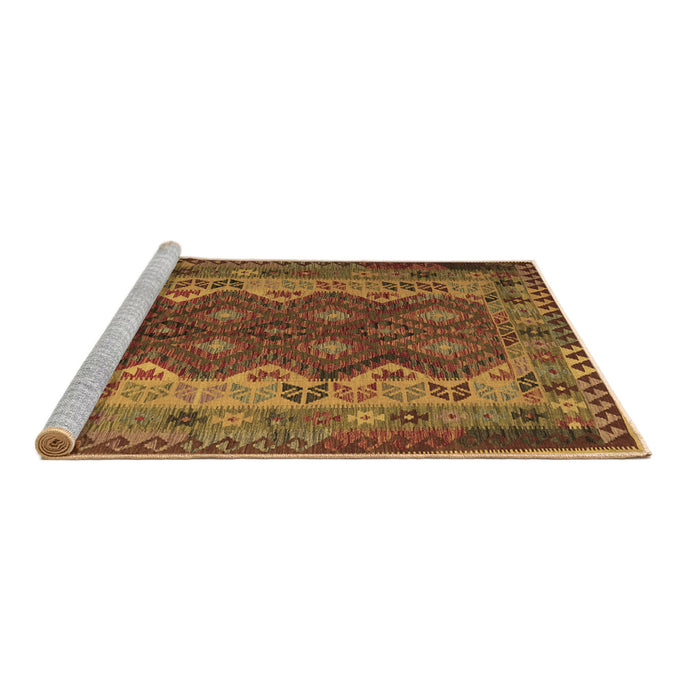 Sideview of Machine Washable Oriental Brown Traditional Rug, wshcon1094brn