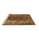 Sideview of Machine Washable Oriental Brown Traditional Rug, wshcon1094brn