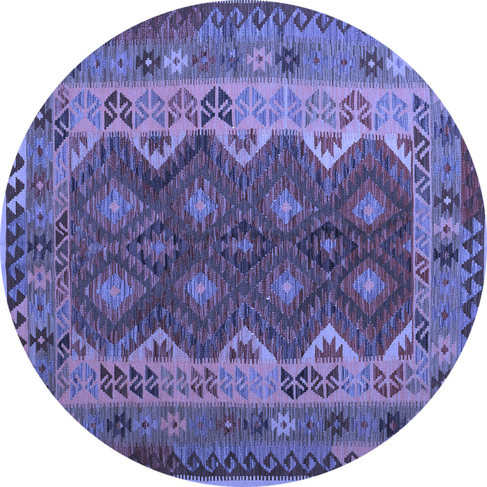 Round Machine Washable Oriental Blue Traditional Rug, wshcon1094blu