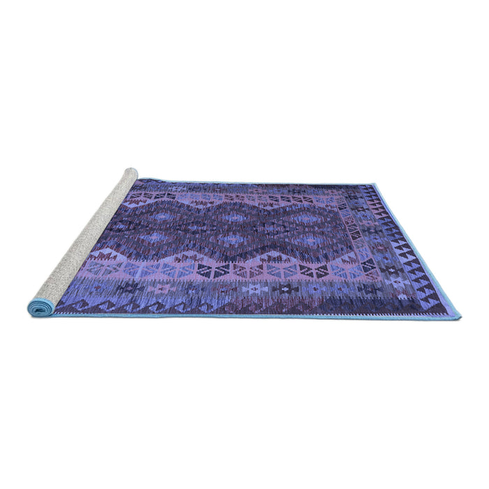 Sideview of Machine Washable Oriental Blue Traditional Rug, wshcon1094blu