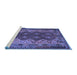 Sideview of Machine Washable Oriental Blue Traditional Rug, wshcon1094blu