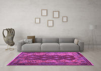 Machine Washable Oriental Purple Traditional Rug, wshcon1094pur