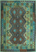 Machine Washable Oriental Light Blue Traditional Rug, wshcon1094lblu