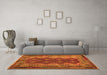 Machine Washable Oriental Orange Traditional Area Rugs in a Living Room, wshcon1094org