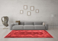 Machine Washable Oriental Red Traditional Rug, wshcon1094red