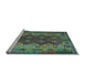 Sideview of Machine Washable Oriental Light Blue Traditional Rug, wshcon1094lblu