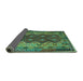 Sideview of Oriental Turquoise Traditional Rug, con1094turq