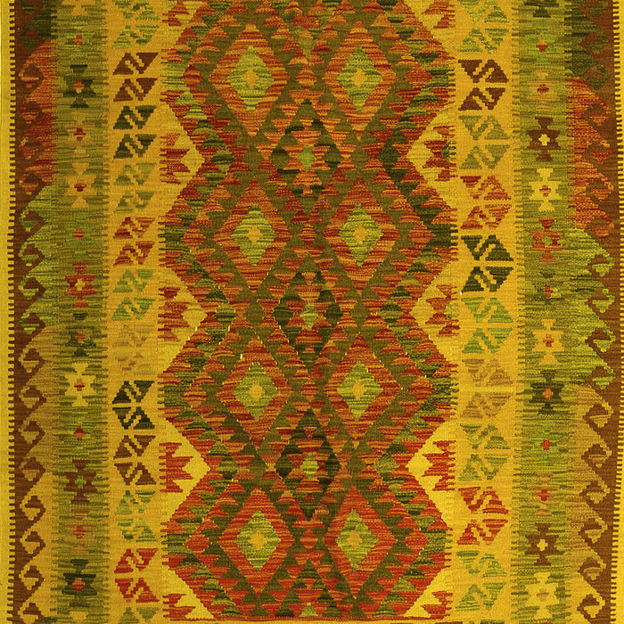Machine Washable Oriental Yellow Traditional Rug, wshcon1094yw