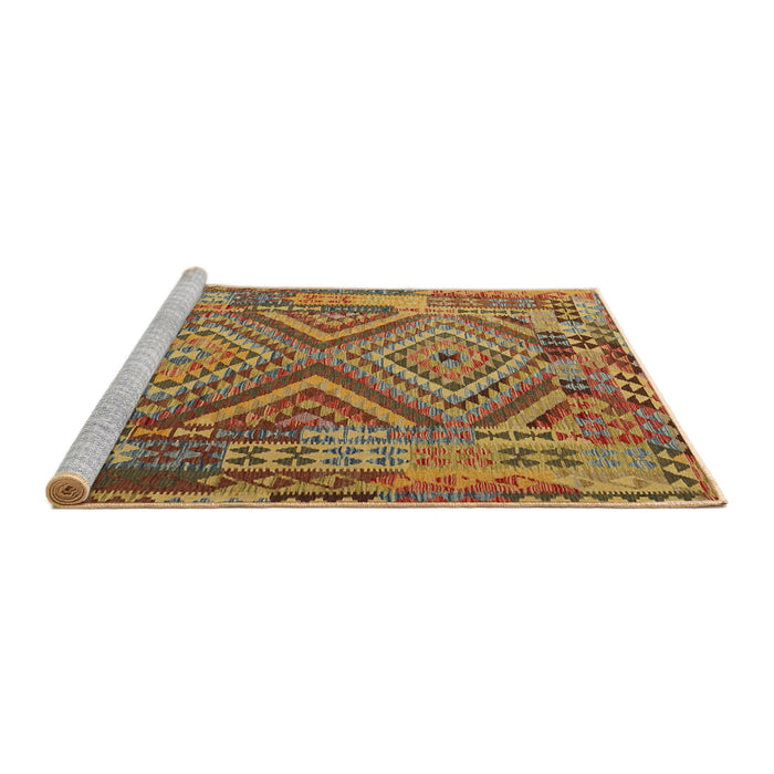 Serging Thickness of Machine Washable Contemporary Gold Rug, wshcon1095