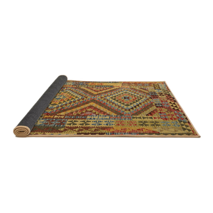 Thickness of Contemporary Gold Southwestern Rug, con1095