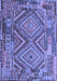 Machine Washable Southwestern Blue Country Rug, wshcon1095blu