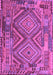 Machine Washable Southwestern Purple Country Area Rugs, wshcon1095pur