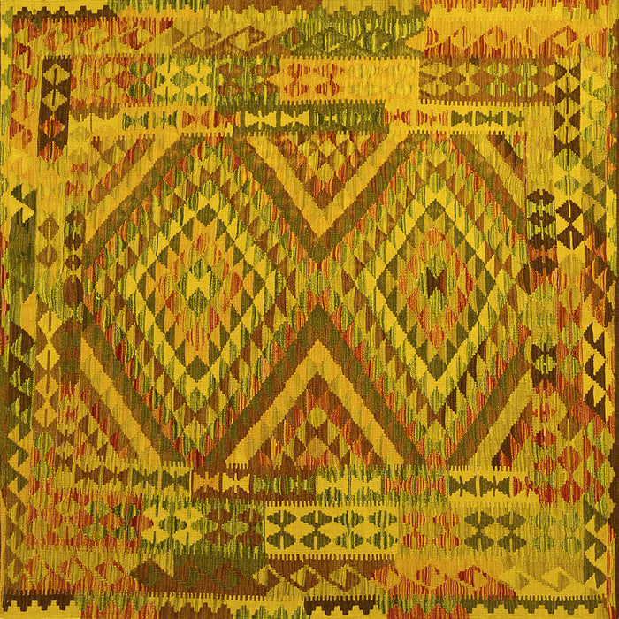 Square Southwestern Yellow Country Rug, con1095yw