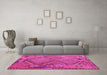 Machine Washable Southwestern Pink Country Rug in a Living Room, wshcon1095pnk