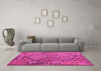 Machine Washable Southwestern Pink Country Rug, wshcon1095pnk