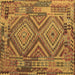 Square Southwestern Brown Country Rug, con1095brn