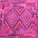 Square Southwestern Pink Country Rug, con1095pnk