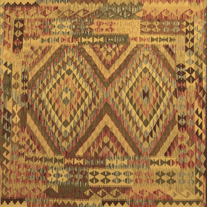 Square Machine Washable Southwestern Brown Country Rug, wshcon1095brn