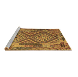 Sideview of Machine Washable Southwestern Brown Country Rug, wshcon1095brn