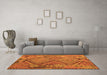 Machine Washable Southwestern Orange Country Area Rugs in a Living Room, wshcon1095org