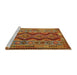 Serging Thickness of Machine Washable Contemporary Mahogany Brown Rug, wshcon1096