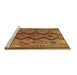 Sideview of Machine Washable Oriental Brown Traditional Rug, wshcon1096brn