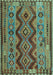 Oriental Light Blue Traditional Rug, con1096lblu