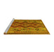 Sideview of Machine Washable Oriental Yellow Traditional Rug, wshcon1096yw