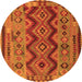 Square Oriental Orange Traditional Rug, con1096org