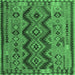 Square Oriental Emerald Green Traditional Rug, con1096emgrn