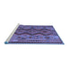 Sideview of Machine Washable Oriental Blue Traditional Rug, wshcon1096blu