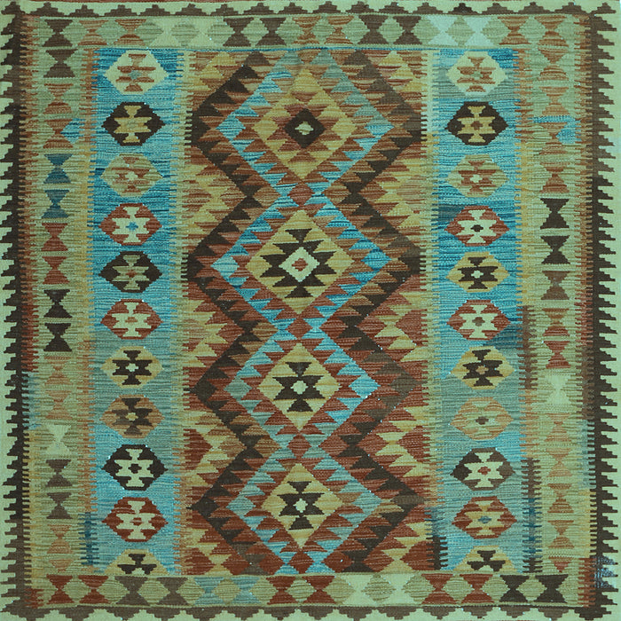 Square Oriental Light Blue Traditional Rug, con1096lblu