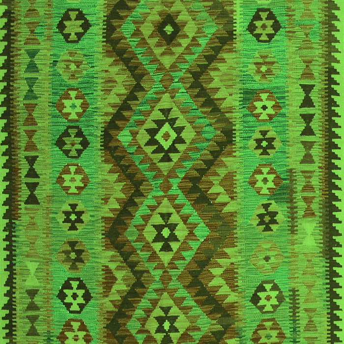 Serging Thickness of Machine Washable Oriental Green Traditional Area Rugs, wshcon1096grn