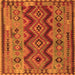 Serging Thickness of Oriental Orange Traditional Rug, con1096org