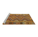 Serging Thickness of Machine Washable Contemporary Mahogany Brown Rug, wshcon1097