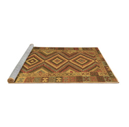 Sideview of Machine Washable Southwestern Brown Country Rug, wshcon1097brn