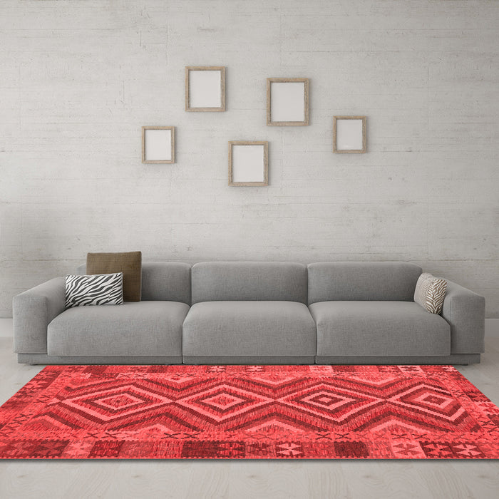 Country Red Washable Rugs