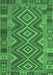 Machine Washable Southwestern Emerald Green Country Area Rugs, wshcon1097emgrn