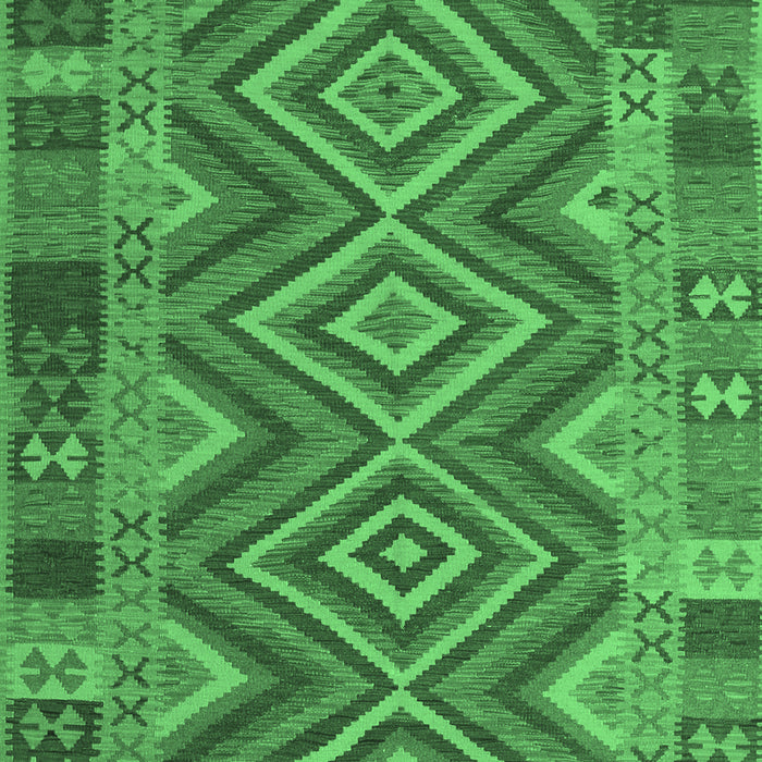 Machine Washable Southwestern Emerald Green Country Area Rugs, wshcon1097emgrn