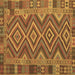 Square Southwestern Brown Country Rug, con1097brn