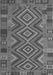 Serging Thickness of Machine Washable Southwestern Gray Country Rug, wshcon1097gry