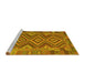 Sideview of Machine Washable Southwestern Yellow Country Rug, wshcon1097yw