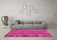 Machine Washable Southwestern Pink Country Rug, wshcon1097pnk