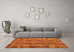 Machine Washable Southwestern Orange Country Area Rugs in a Living Room, wshcon1097org