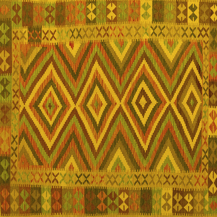 Square Southwestern Yellow Country Rug, con1097yw