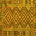 Square Southwestern Yellow Country Rug, con1097yw