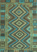 Southwestern Light Blue Country Rug, con1097lblu