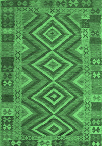 Southwestern Emerald Green Country Rug, con1097emgrn