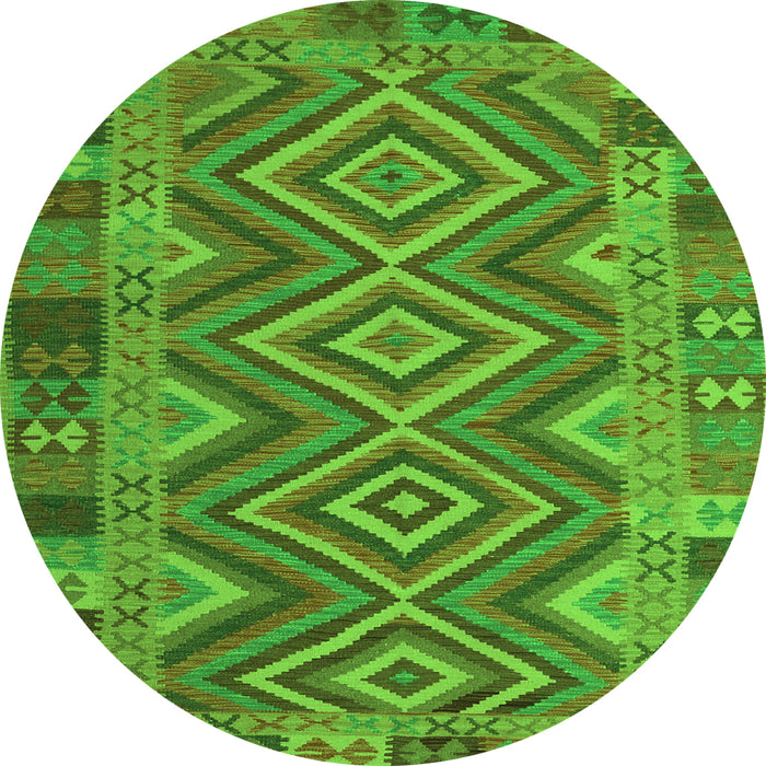 Machine Washable Southwestern Green Country Area Rugs, wshcon1097grn