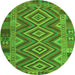 Machine Washable Southwestern Green Country Area Rugs, wshcon1097grn